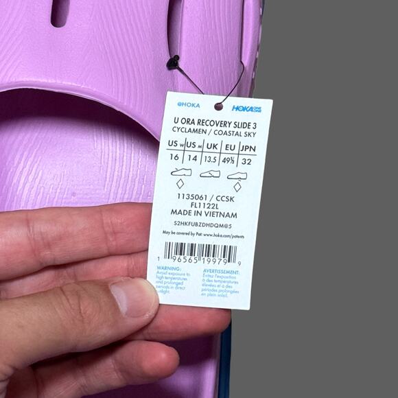 Hoka ORA Recovery Slide 3 Cyclamen Coastal Sky Mens Size 14 NWT - Picture 6 of 8